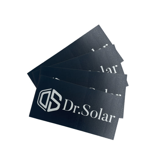 Dr.Solar Logo Black Rectangle Sticker for Laptop, Journal, Notesbook, Phone, Computer, Luggage