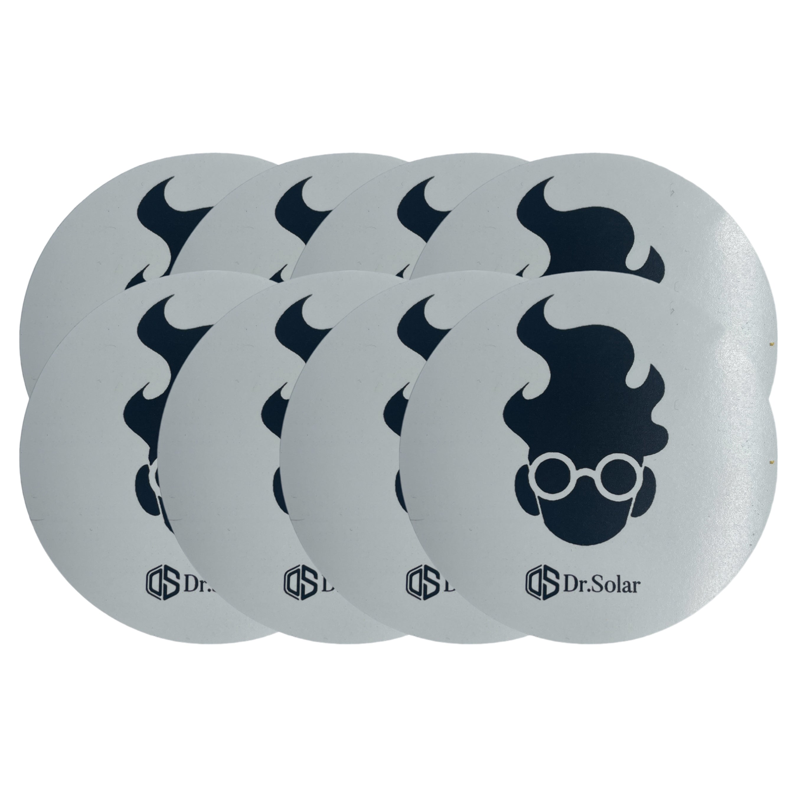 Dr.Solar Character White Circle Sticker for Laptop, Journal, Notesbook, Phone, Computer, Luggage