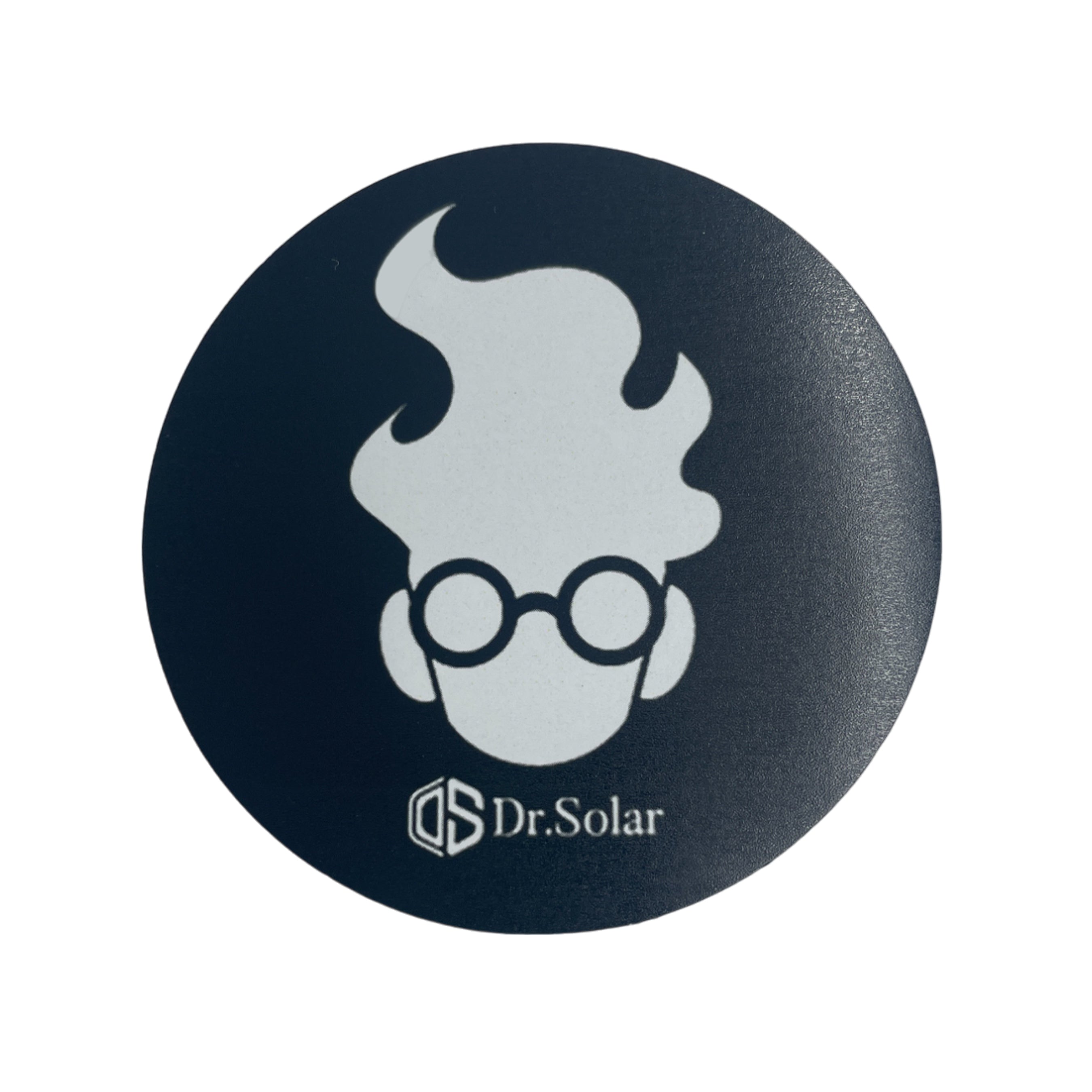 Dr.Solar Character Black Circle Sticker for Laptop, Journal, Notesbook, Phone, Computer, Luggage Main image