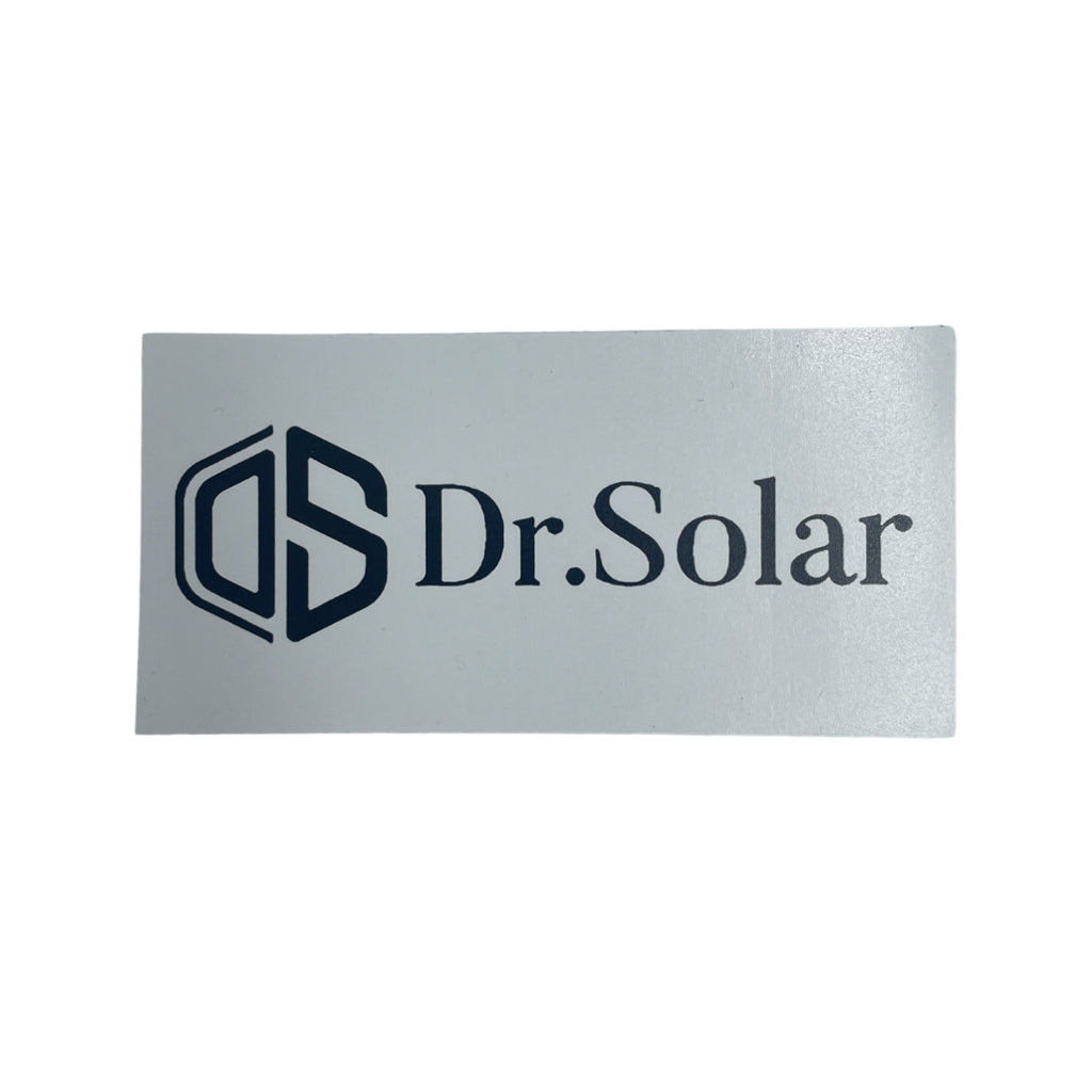 Dr.Solar Logo White Rectangle Sticker for Laptop, Journal, Notesbook, Phone, Computer, Luggage